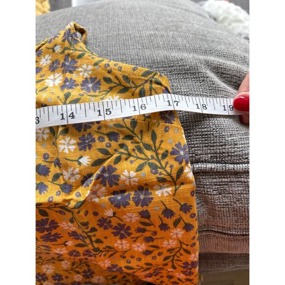 Modcloth Spruced Up Summer Floral Sleeveless Linen Tank Top Yellow Women S NWT - Picture 10 of 11